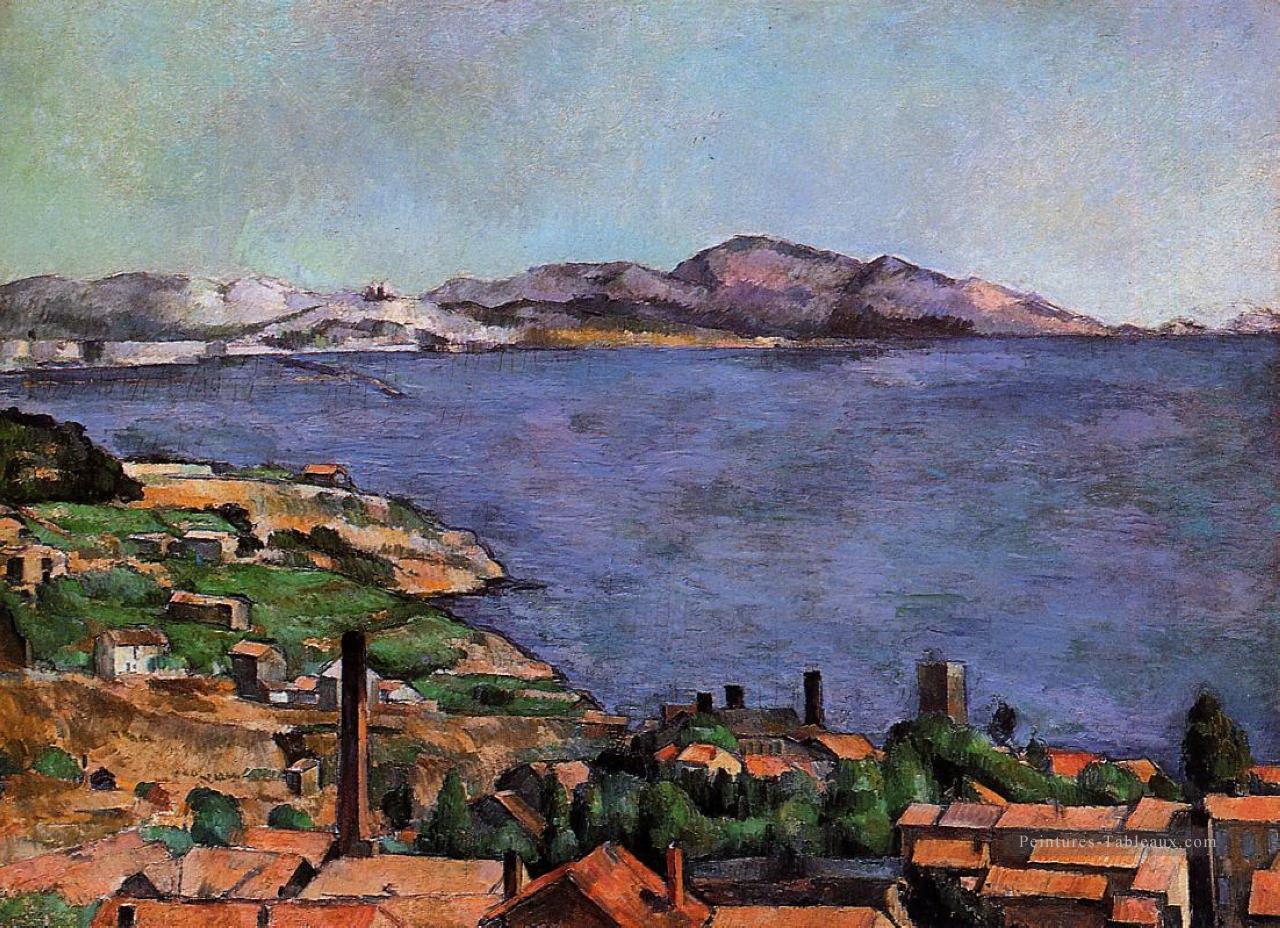 Le golfe de Marseille vu depuis la plage LEstaque Paul Cézanne Peintures à l'huile